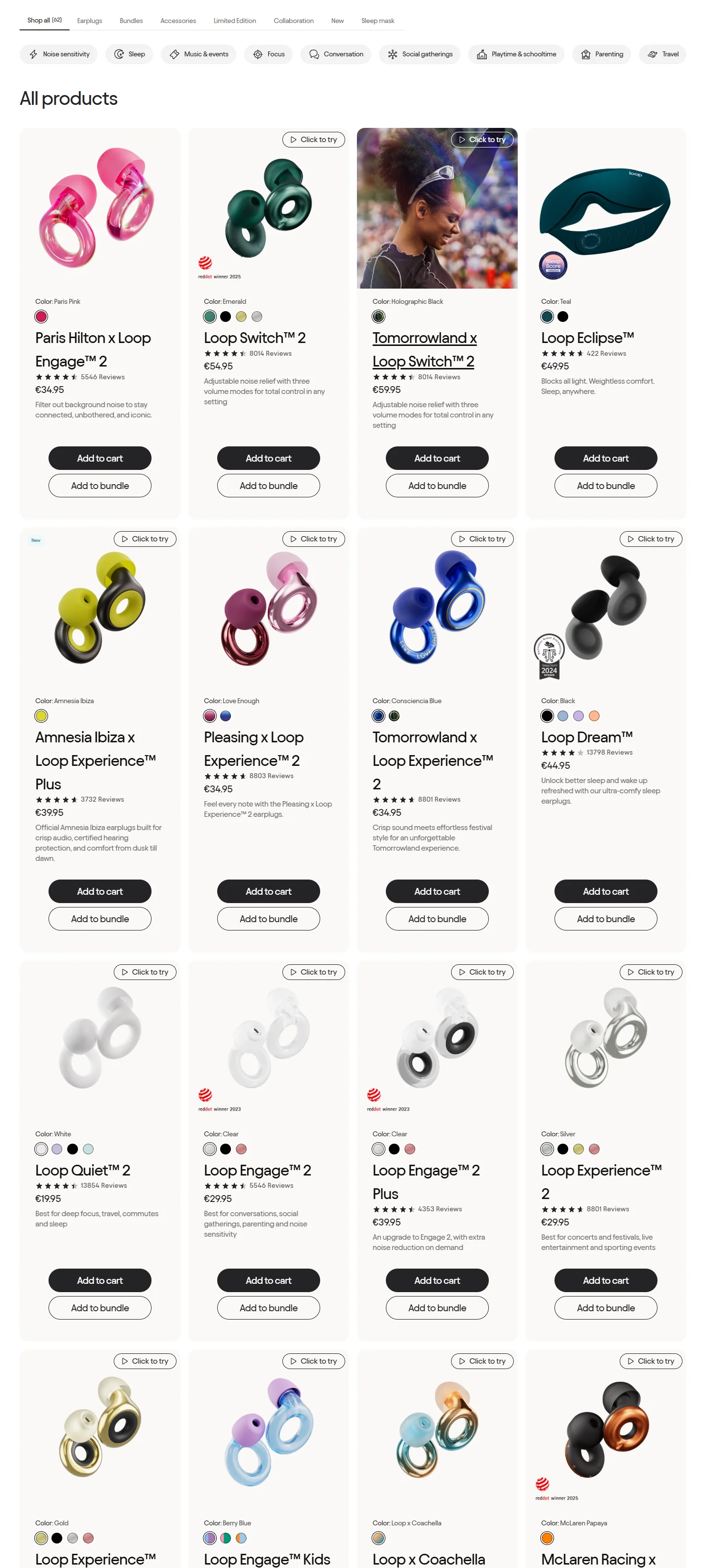 Loop: Product grid