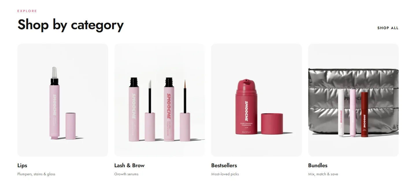 Smooche: Shop by category