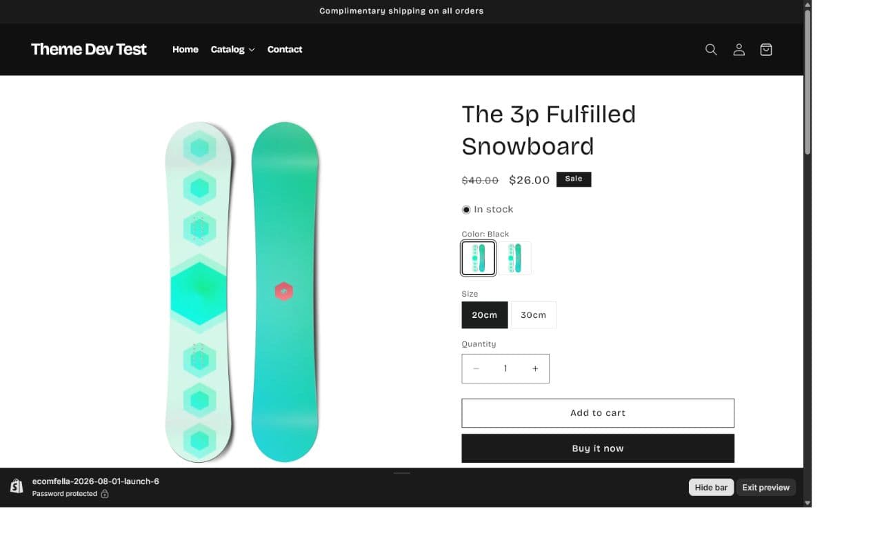 A real Ecomfella product page representing the storefront context for a future research workflow.